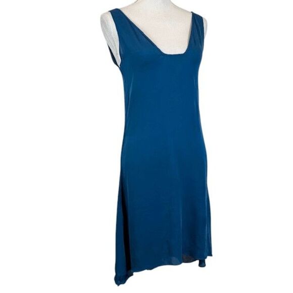 Diane Von Furstenberg Kipling Silk Chiffon Slip Dress Aqua Teal Blue Size 6 - Picture 1 of 9